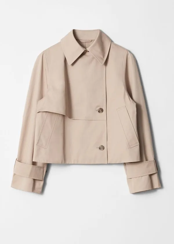 Women Jackets and Coats and Other Stories Short Trench Coat Jacket Beige