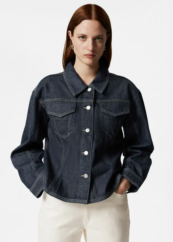 Women Jackets and Coats and Other Stories Tailored Denim Jacket Blue