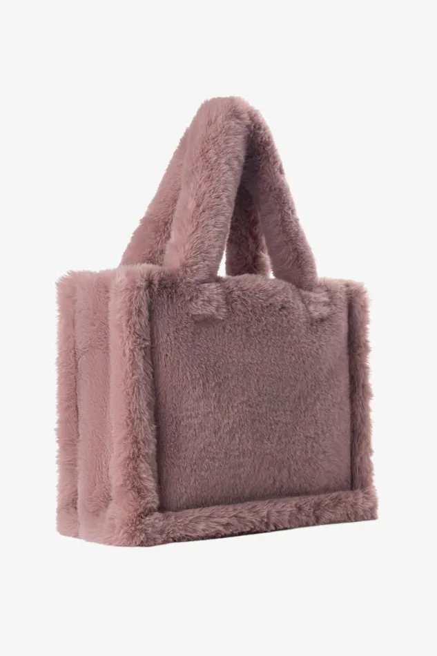 Women JADE Faux Fur Tote Bag Smoky Pink LAMARQUE Bags Women JADE Faux Fur Tote Bag Smoky Pink LAMARQUE Bags