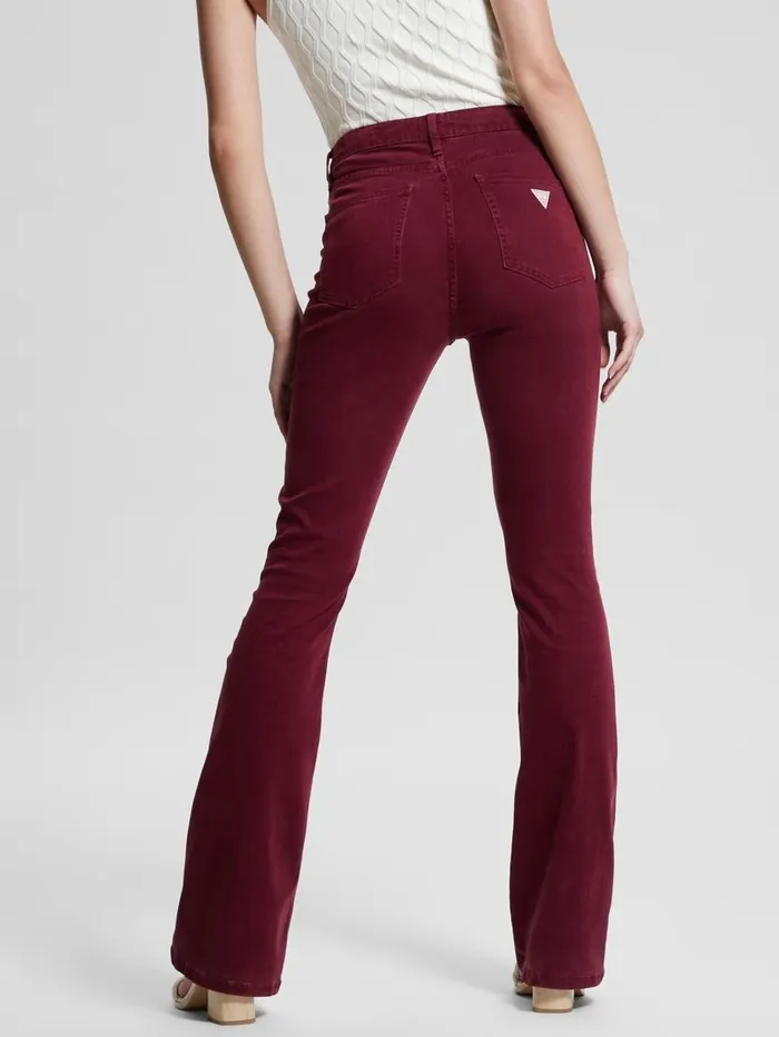 Women Jeans and Denim GUESS Eco Sexy Flare Velvet Pants Mystic Wine