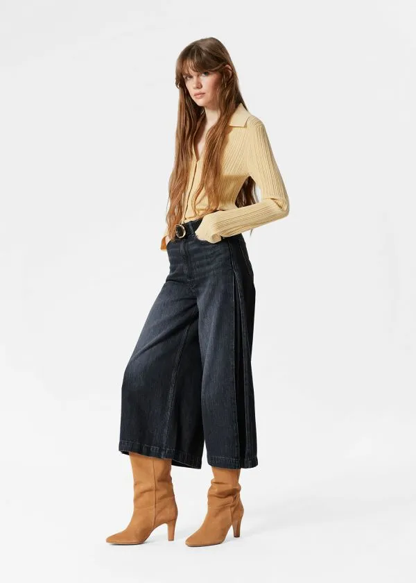 Women Jeans and Other Stories Cropped WideLeg Jeans Black