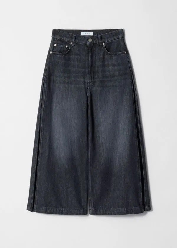Women Jeans and Other Stories Cropped WideLeg Jeans Black