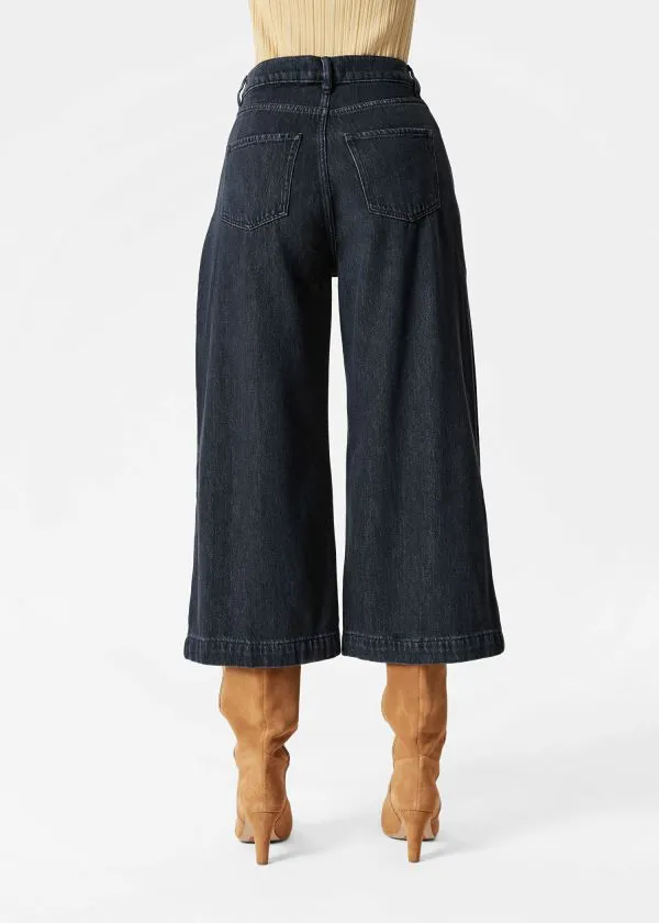 Women Jeans and Other Stories Cropped WideLeg Jeans Black
