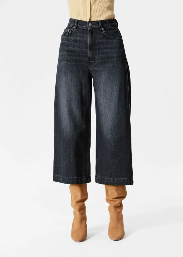 Women Jeans and Other Stories Cropped WideLeg Jeans Black