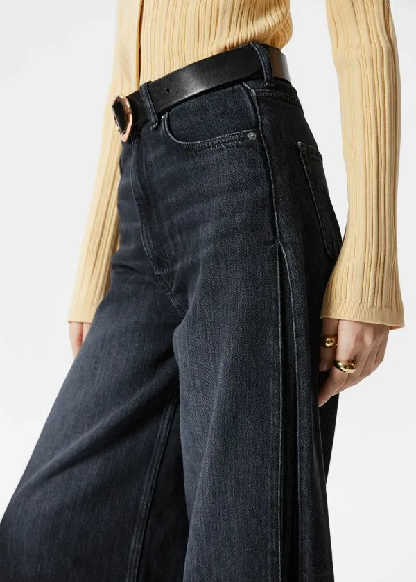 Women Jeans and Other Stories Cropped WideLeg Jeans Black