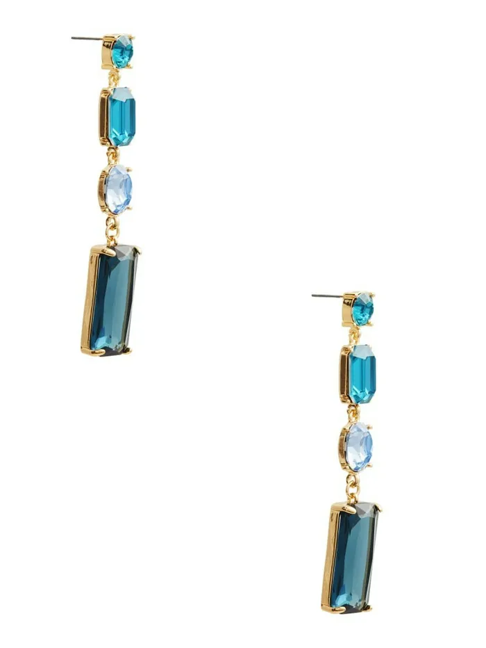 Women Jewel Linear Drop Earring Blue Opal Jewelry GUESS Women Jewel Linear Drop Earring Blue Opal Jewelry GUESS