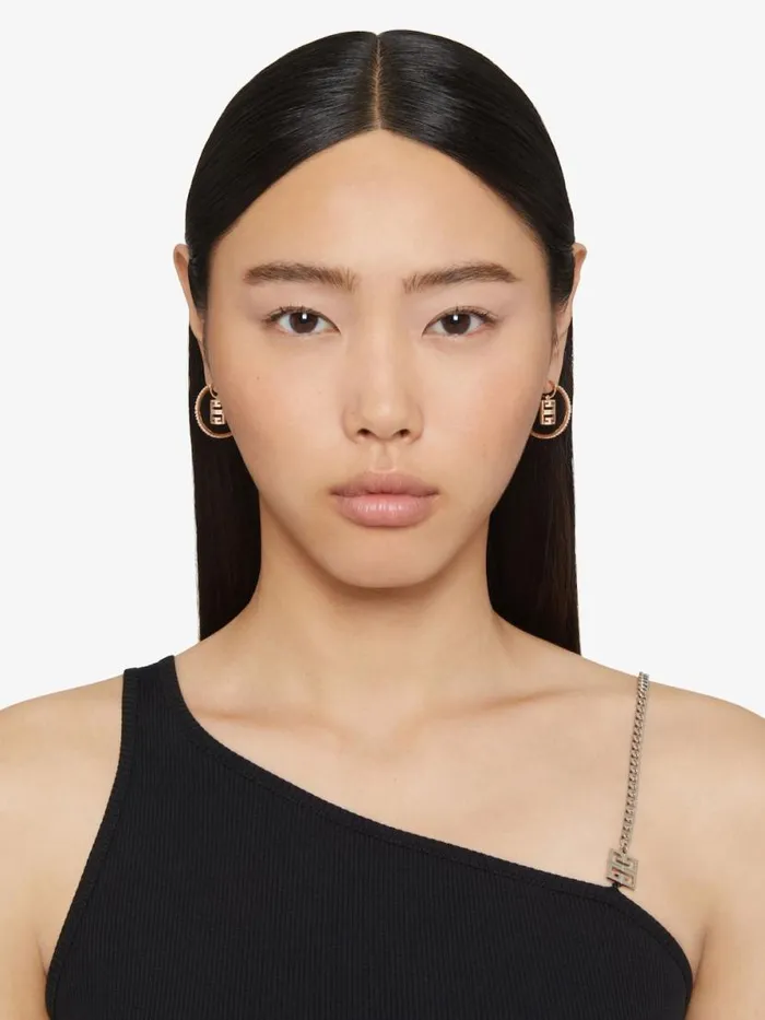Women Jewelry Givenchy 4G Earrings In Metal With Crystals Rose Golden Women Jewelry Givenchy 4G Earrings In Metal With Crystals Rose Golden