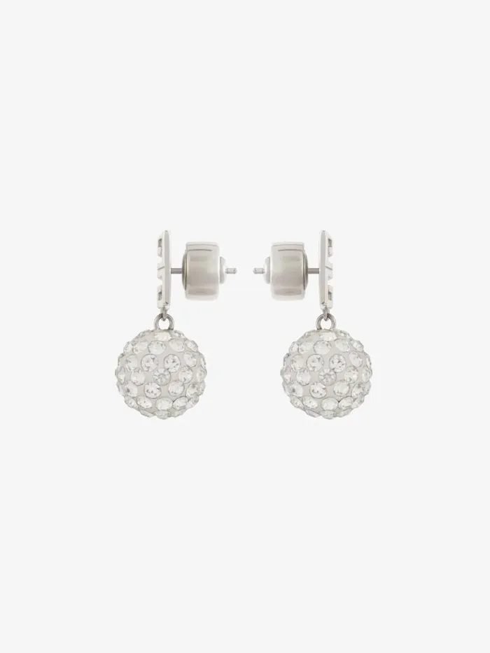 Women Jewelry Givenchy 4G Earrings In Metal With Crystals Silvery Women Jewelry Givenchy 4G Earrings In Metal With Crystals Silvery