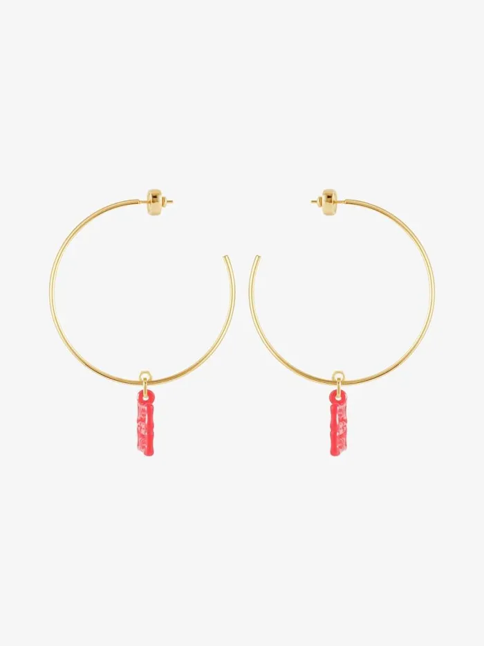 Women Jewelry Givenchy 4G Liquid Earrings In Metal And Resin Coral Women Jewelry Givenchy 4G Liquid Earrings In Metal And Resin Coral