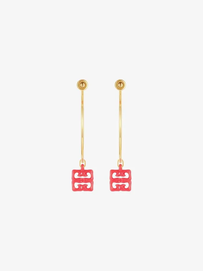 Women Jewelry Givenchy 4G Liquid Earrings In Metal And Resin Coral Women Jewelry Givenchy 4G Liquid Earrings In Metal And Resin Coral