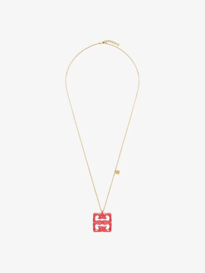 Women Jewelry Givenchy 4G Liquid Necklace In Metal And Resin Coral