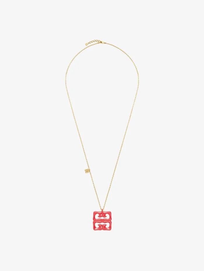 Women Jewelry Givenchy 4G Liquid Necklace In Metal And Resin Coral Women Jewelry Givenchy 4G Liquid Necklace In Metal And Resin Coral