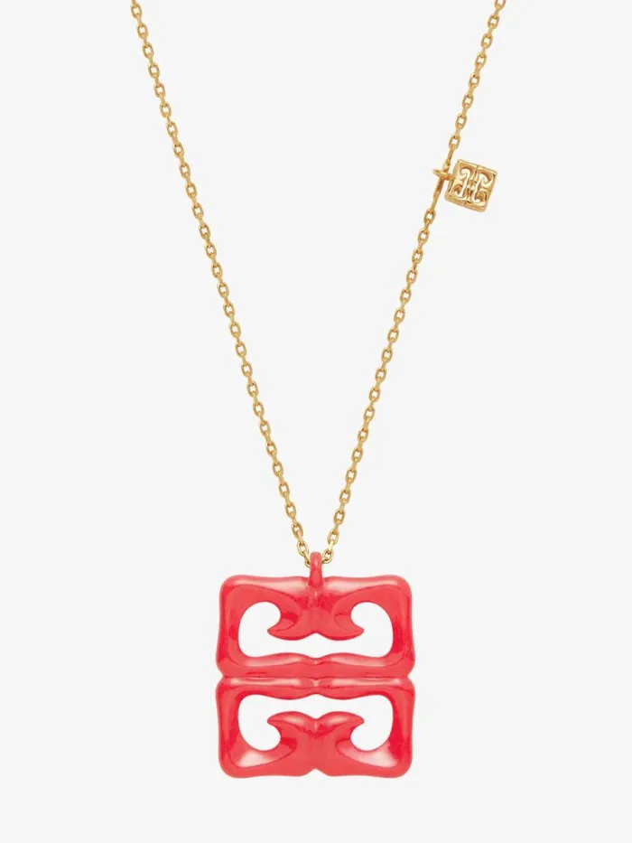 Women Jewelry Givenchy 4G Liquid Necklace In Metal And Resin Coral Women Jewelry Givenchy 4G Liquid Necklace In Metal And Resin Coral