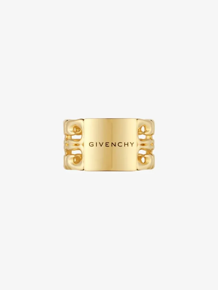 Women Jewelry Givenchy 4G Liquid Ring In Metal Golden Yellow Women Jewelry Givenchy 4G Liquid Ring In Metal Golden Yellow