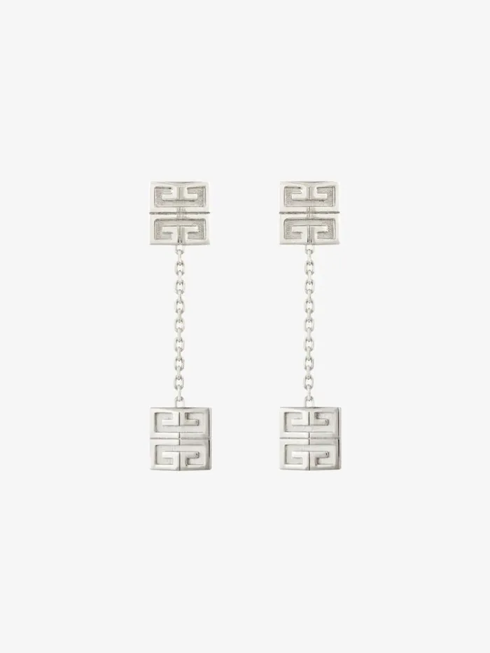 Women Jewelry Givenchy 4G Pendant Earrings In Metal Silvery