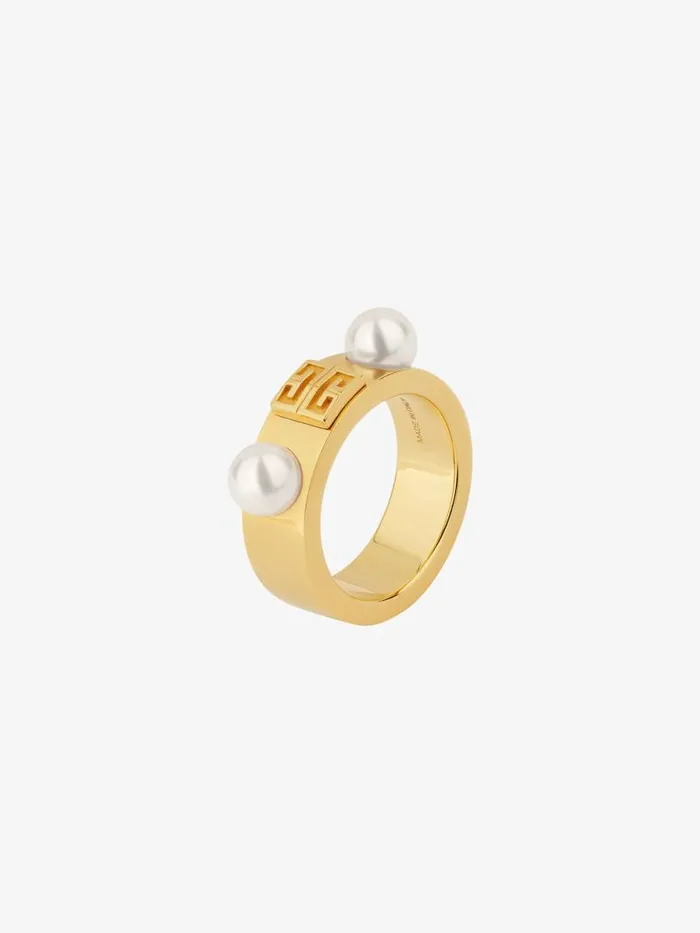 Women Jewelry Givenchy 4G Ring In Metal With Pearls Golden Yellow Women Jewelry Givenchy 4G Ring In Metal With Pearls Golden Yellow