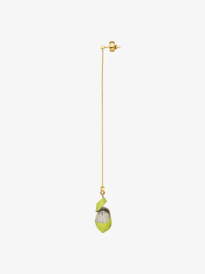 Women Jewelry Givenchy Charm Lemon Earring In Metal And Enamel With Crystals Silveryyellow Women Jewelry Givenchy Charm Lemon Earring In Metal And Enamel With Crystals Silveryyellow