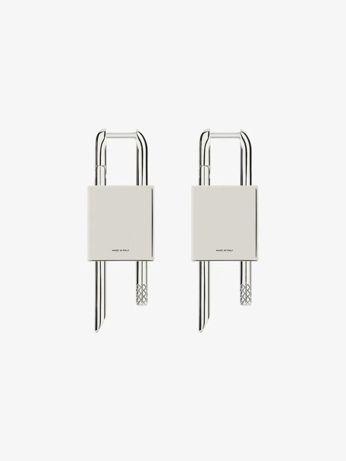 Women Jewelry Givenchy Lock Earrings In Metal Silvery Women Jewelry Givenchy Lock Earrings In Metal Silvery