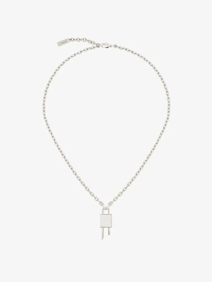 Women Jewelry Givenchy Mini Lock Necklace In Metal Silvery Women Jewelry Givenchy Mini Lock Necklace In Metal Silvery