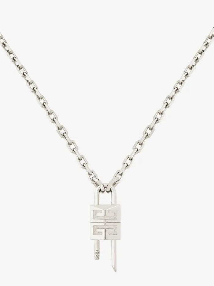 Women Jewelry Givenchy Mini Lock Necklace In Metal Silvery Women Jewelry Givenchy Mini Lock Necklace In Metal Silvery