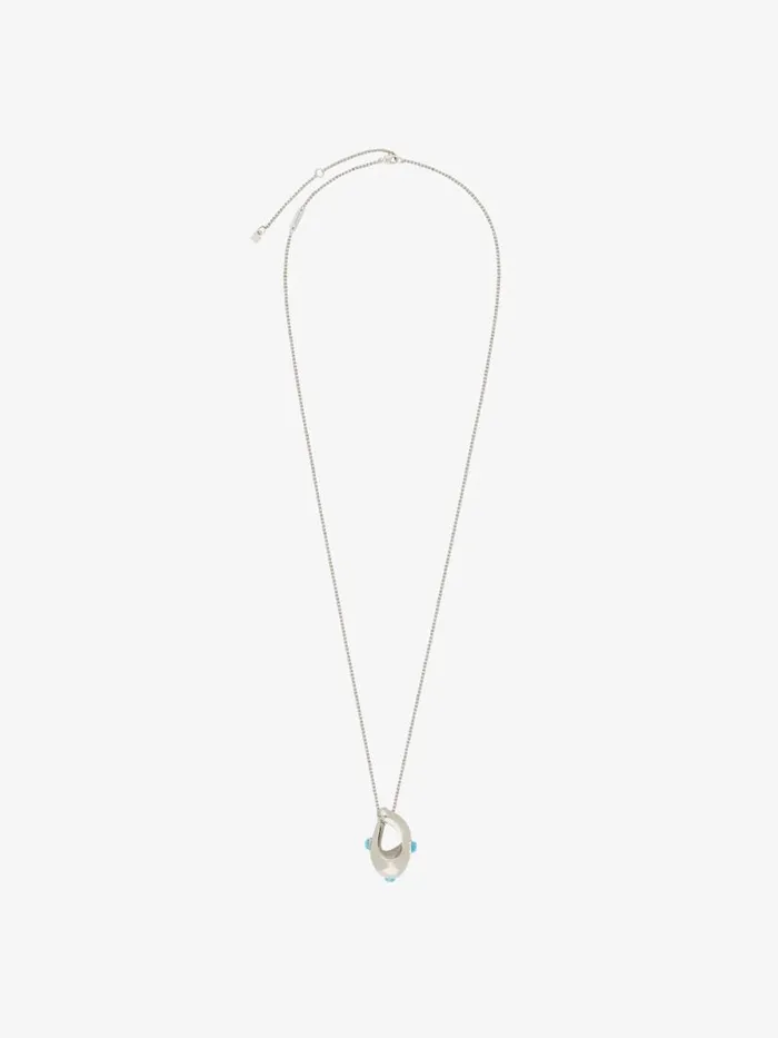 Women Jewelry Givenchy Organic Necklace In Metal And Resin Turquoise