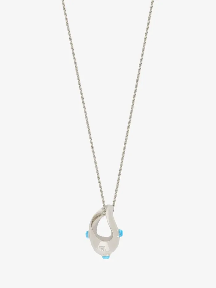 Women Jewelry Givenchy Organic Necklace In Metal And Resin Turquoise