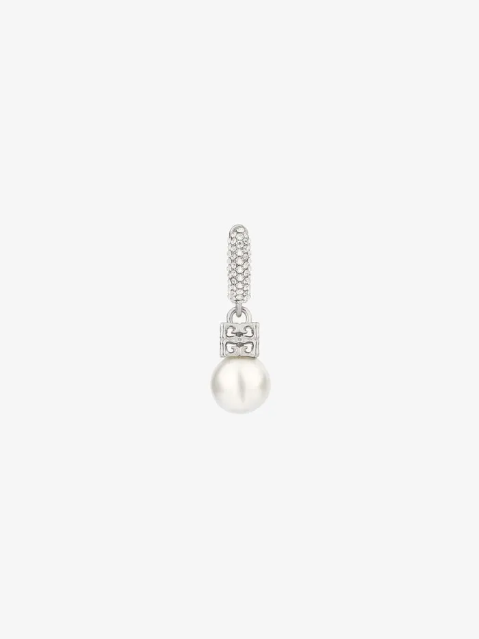Women Jewelry Givenchy Pearl Earcuff In Metal With Crystals Whitesilvery