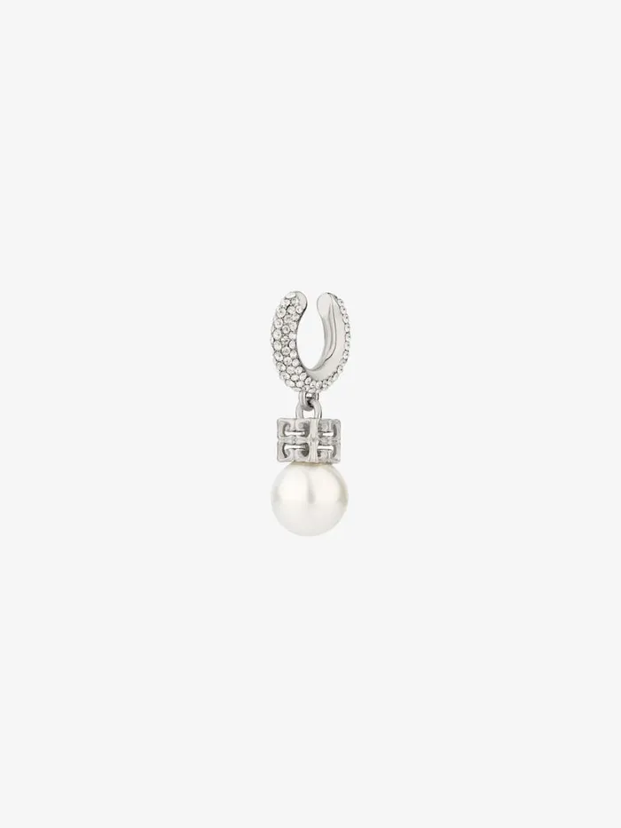 Women Jewelry Givenchy Pearl Earcuff In Metal With Crystals Whitesilvery Women Jewelry Givenchy Pearl Earcuff In Metal With Crystals Whitesilvery