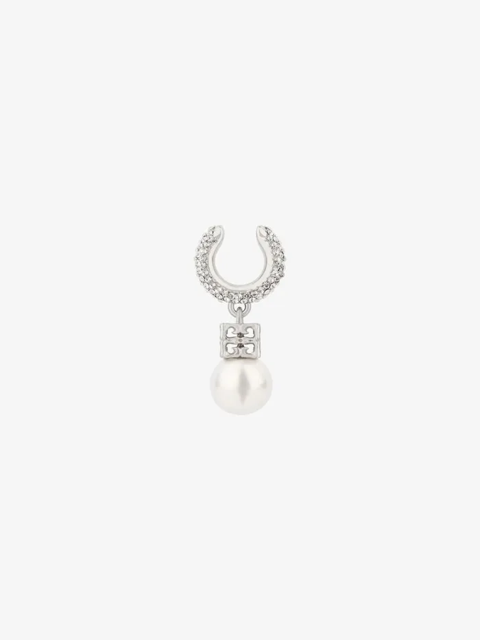 Women Jewelry Givenchy Pearl Earcuff In Metal With Crystals Whitesilvery Women Jewelry Givenchy Pearl Earcuff In Metal With Crystals Whitesilvery