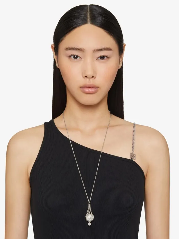 Women Jewelry Givenchy Pearling Necklace In Metal With Pearls And Crystals Whitesilvery Women Jewelry Givenchy Pearling Necklace In Metal With Pearls And Crystals Whitesilvery