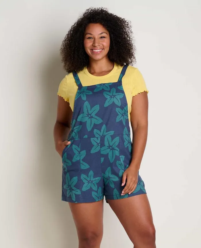 Women Jumpsuits and Overalls Toad and Co Taj Hemp Shorterall Jasper Large Floral Print