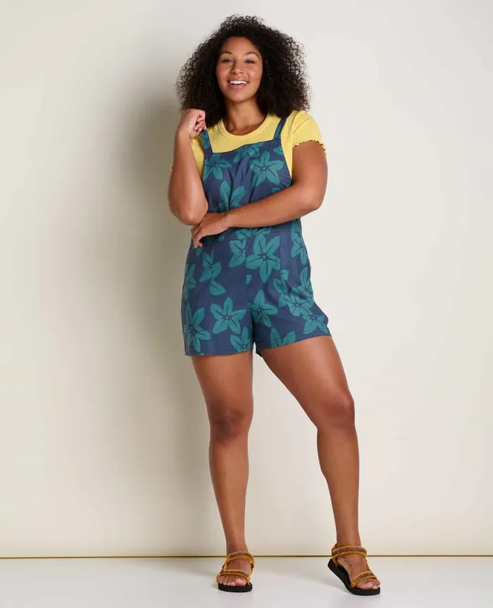 Women Jumpsuits and Overalls Toad and Co Taj Hemp Shorterall Jasper Large Floral Print