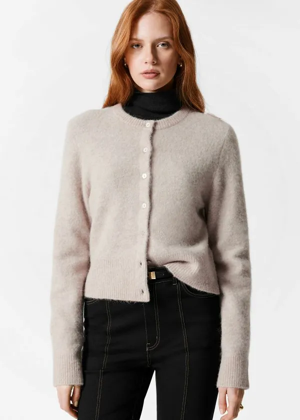 Women Knitwear and Other Stories AlpacaBlend Knit Cardigan Greige