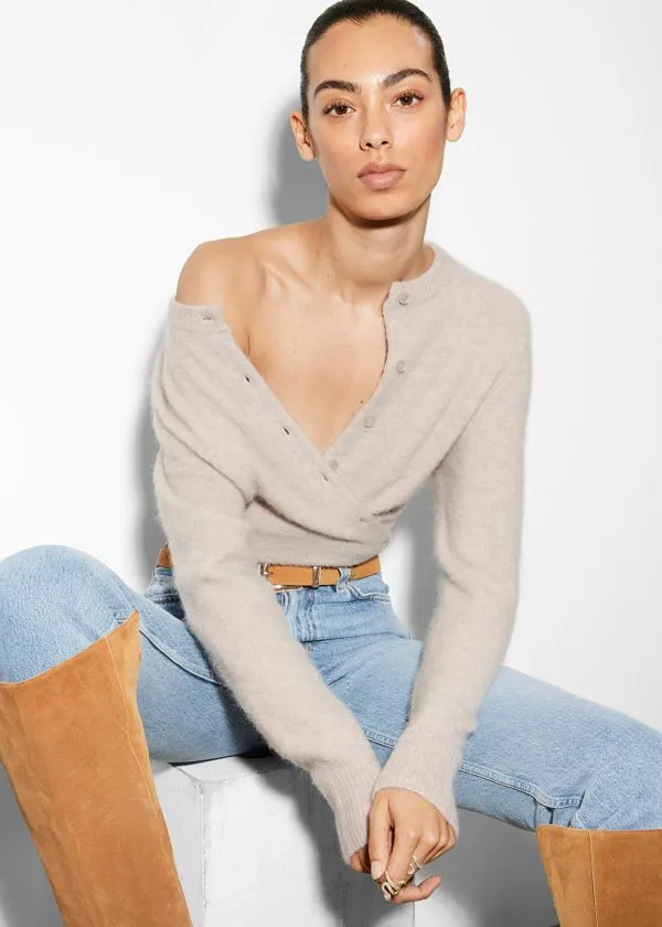 Women Knitwear and Other Stories AlpacaBlend Knit Cardigan Greige