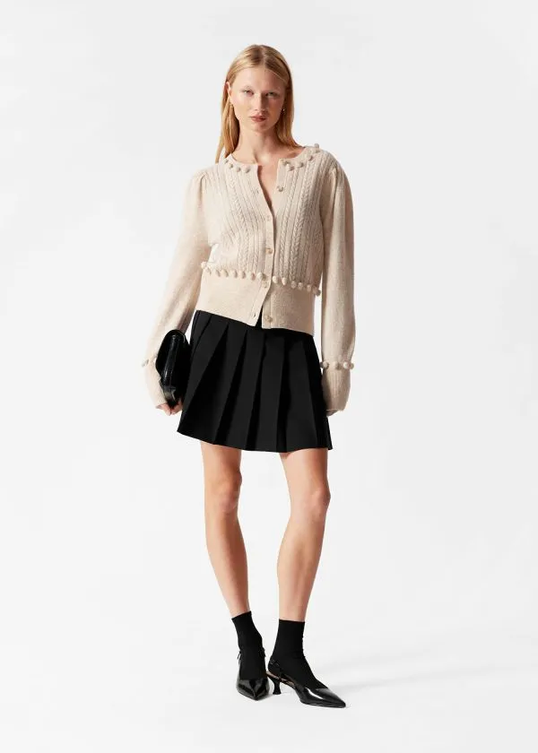 Women Knitwear and Other Stories CableKnit Wool Cardigan Beige