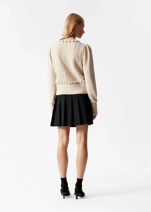 Women Knitwear and Other Stories CableKnit Wool Cardigan Beige