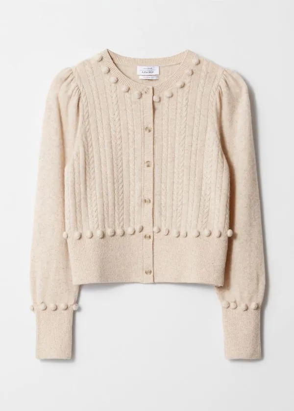 Women Knitwear and Other Stories CableKnit Wool Cardigan Beige