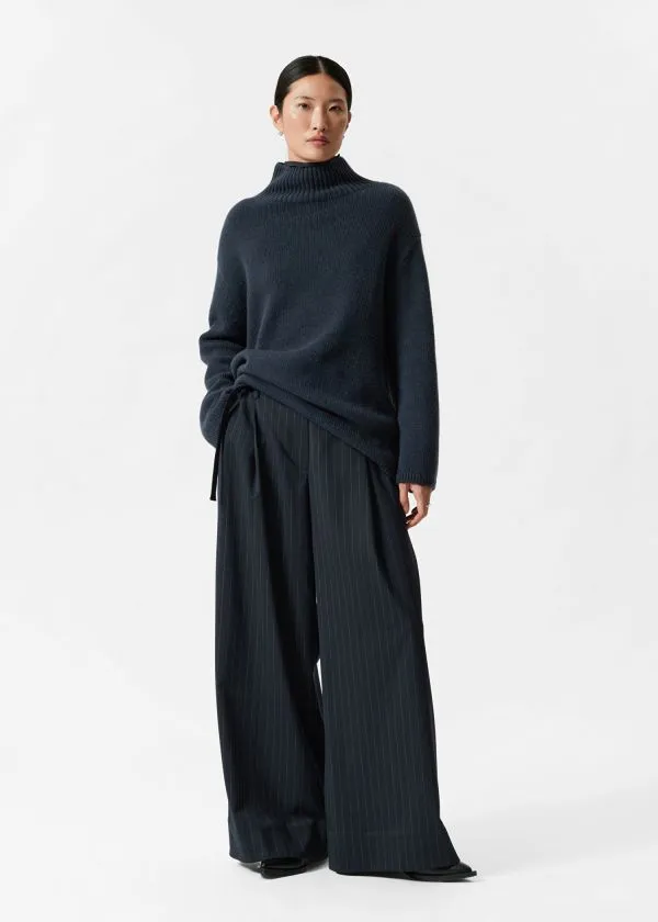 Women Knitwear and Other Stories CashmereBlend Turtleneck Jumper Navy Women Knitwear and Other Stories CashmereBlend Turtleneck Jumper Navy