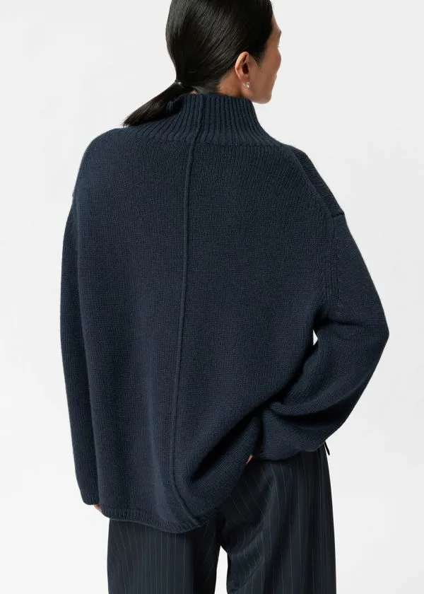 Women Knitwear and Other Stories CashmereBlend Turtleneck Jumper Navy Women Knitwear and Other Stories CashmereBlend Turtleneck Jumper Navy