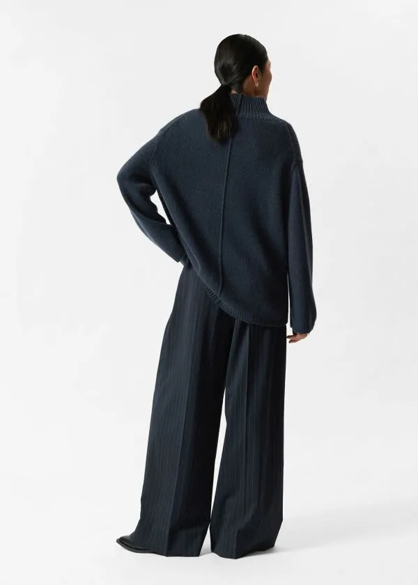 Women Knitwear and Other Stories CashmereBlend Turtleneck Jumper Navy Women Knitwear and Other Stories CashmereBlend Turtleneck Jumper Navy
