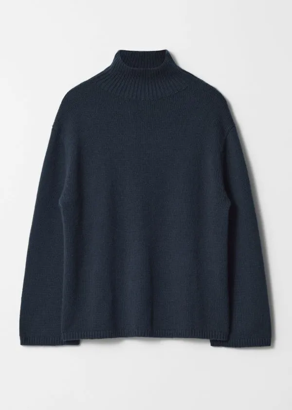 Women Knitwear and Other Stories CashmereBlend Turtleneck Jumper Navy Women Knitwear and Other Stories CashmereBlend Turtleneck Jumper Navy