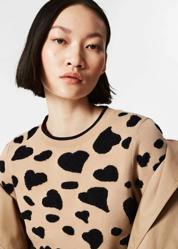 Women Knitwear and Other Stories Jacquard Knit Top Beige and Black
