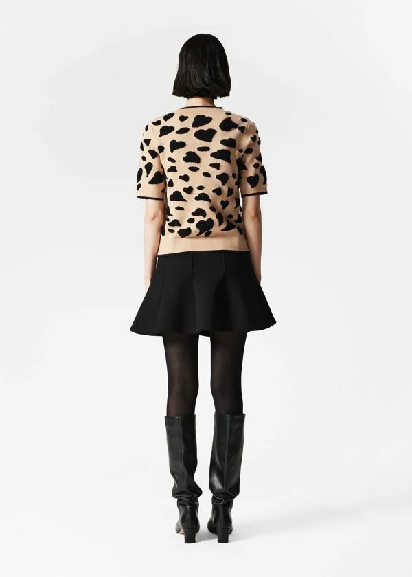 Women Knitwear and Other Stories Jacquard Knit Top Beige and Black