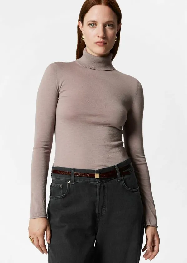 Women Knitwear and Other Stories Merino Turtleneck Jumper Mole