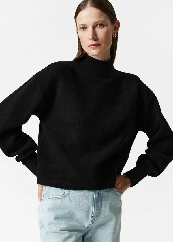 Women Knitwear and Other Stories MockNeck Sweater Black