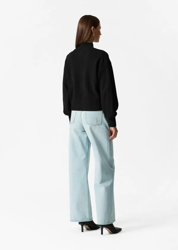 Women Knitwear and Other Stories MockNeck Sweater Black
