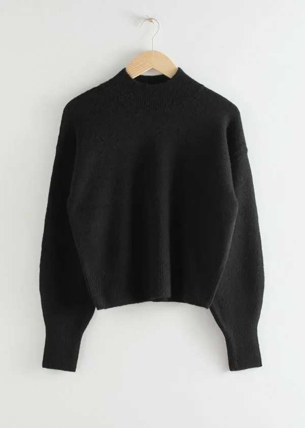 Women Knitwear and Other Stories MockNeck Sweater Black