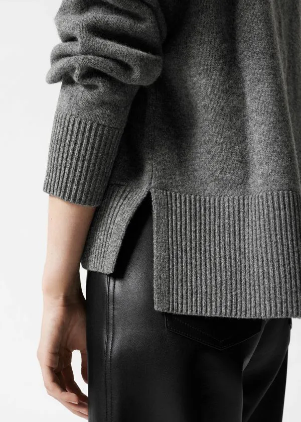 Women Knitwear and Other Stories Oversized Merino Knit Cardigan Grey