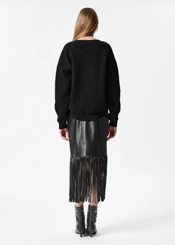 Women Knitwear and Other Stories TexturedJacquard Knit Jumper Black