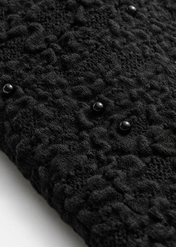 Women Knitwear and Other Stories TexturedJacquard Knit Jumper Black